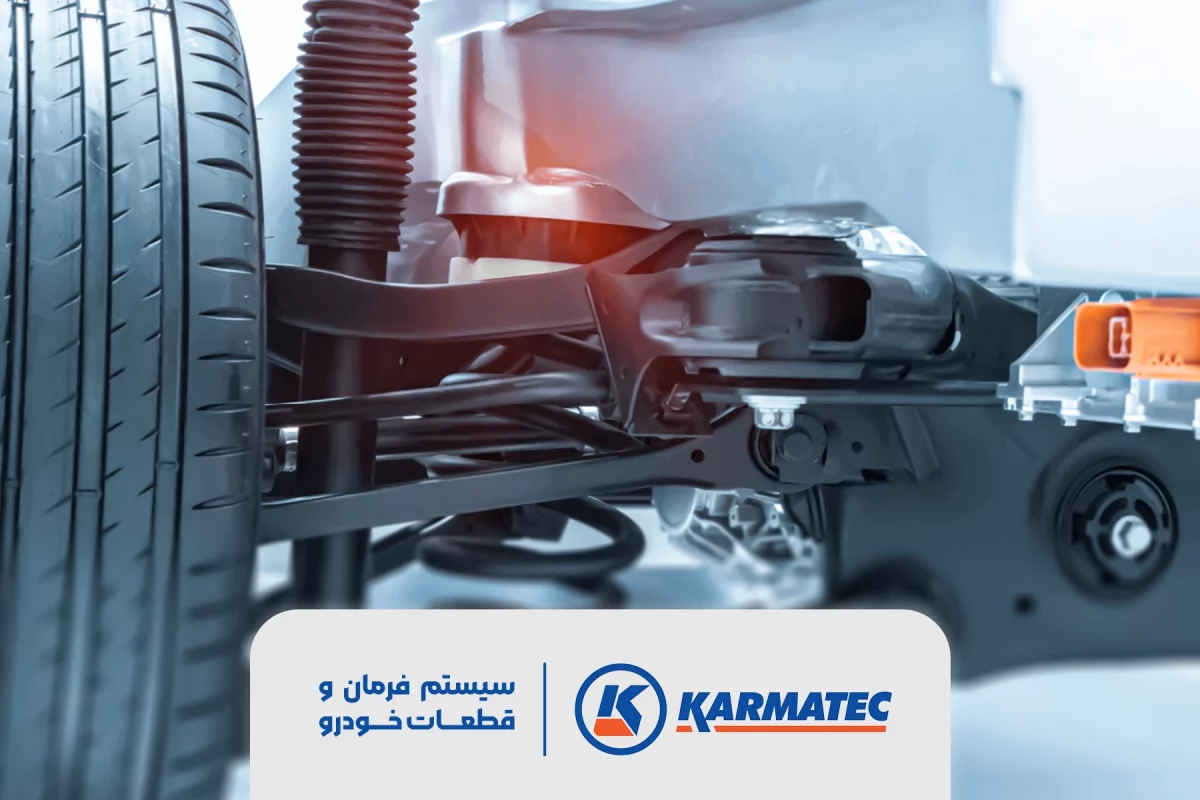 نمای نزدیک سیستم فرمان خودرو و قطعات آن